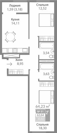 Купить квартиру в ЖК Благо в Республике Крым. Вариант № 2273980, 0, площадь - квм, цена 9455740 рублей