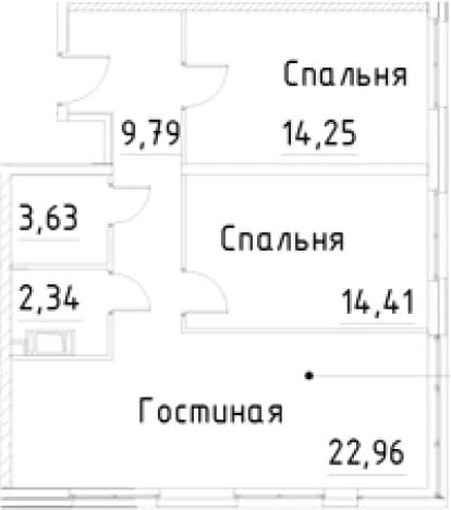 . Вариант № 2129805, 0, площадь - 67.38 квм, цена 15292942 рублей