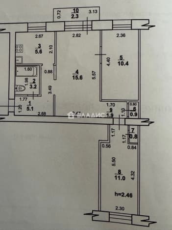 Купить трехкомнатную квартиру до 5 млн в Стерлитамаке. Вариант № 2219939, 0, площадь - квм, цена 4000000 рублей