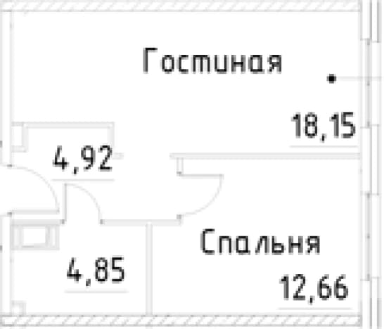 . Вариант № 1920179, 0, площадь - 40.58 квм, цена 9952025 рублей