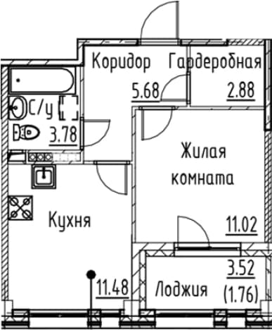Купить однокомнатную квартиру до 11 млн в Санкт-Петербурге. Вариант № 1831260, 1, площадь - квм, цена 10447104 рублей