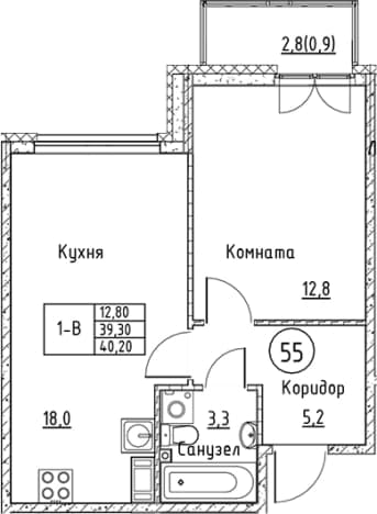 Купить двухкомнатную квартиру до 20 млн в новостройках (ЖК) в Ленинградской области. Вариант № 1831013, 1, площадь - квм, цена 9465506 рублей
