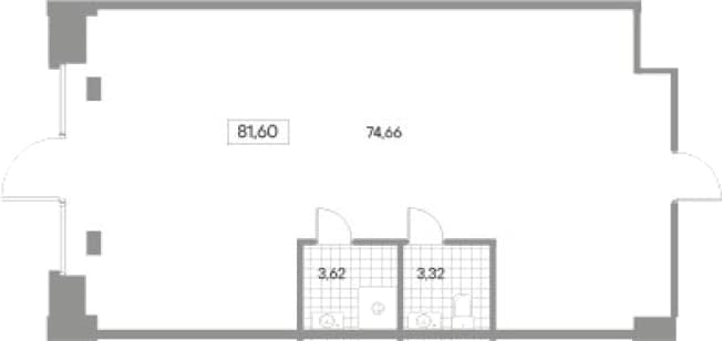 . Вариант № 2261619, 0, площадь - 81.6 квм, цена 57936000 рублей
