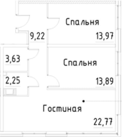 . Вариант № 1920413, 0, площадь - 65.73 квм, цена 15183235 рублей