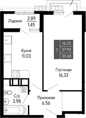 . Вариант № 2112122, 0, площадь - 37.9 квм, цена 10316800 рублей