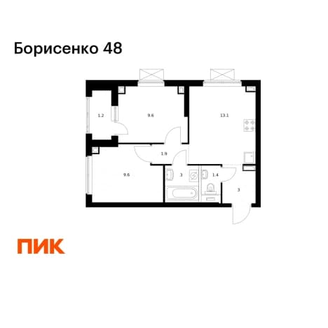 Купить двухкомнатную квартиру в новостройках в ЖК Борисенко 48 в Владивостоке. Вариант № 2272870, 1, площадь - квм, цена 10237760 рублей