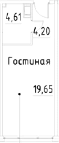 . Вариант № 1920522, 0, площадь - 28.46 квм, цена 7011755 рублей