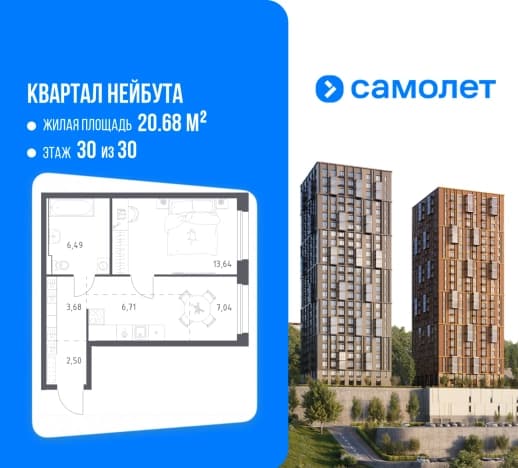 . Вариант № 2259424, 0, площадь - 40.06 квм, цена 10914107 рублей