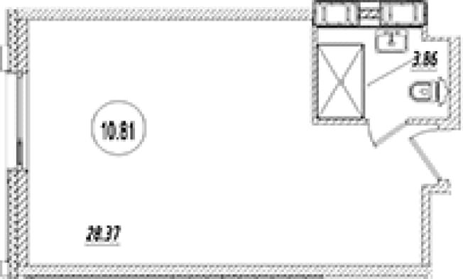 . Вариант № 2151752, 0, площадь - 32.23 квм, цена 12569700 рублей