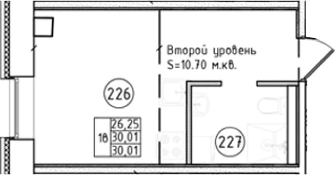 . Вариант № 1815732, 0, площадь - 30.01 квм, цена 7470000 рублей