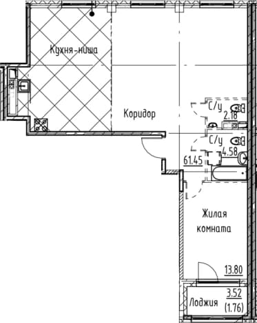 . Вариант № 1831236, 0, площадь - 82.01 квм, цена 22999891 рублей