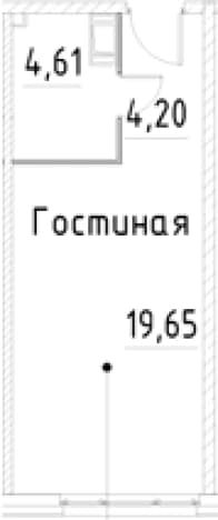 . Вариант № 1853763, 0, площадь - 28.46 квм, цена 7011755 рублей