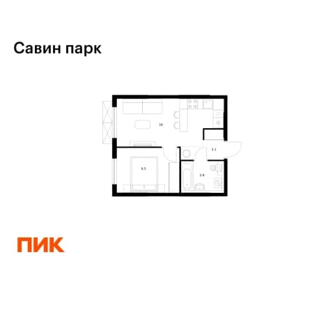 . Вариант № 2224071, 0, площадь - 32.6 квм, цена 5770200 рублей