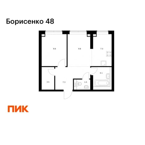 Купить однокомнатную квартиру в новостройках в ЖК Борисенко 48 в Владивостоке. Вариант № 2019801, 1, площадь - квм, цена 9186528 рублей
