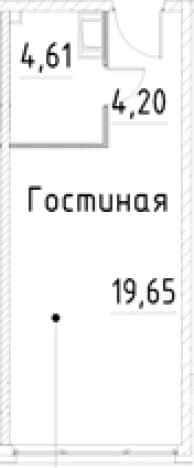 . Вариант № 1853348, 0, площадь - 28.46 квм, цена 7011755 рублей