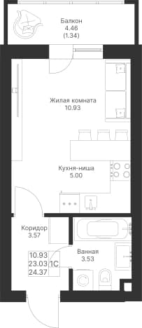 Купить квартиру в Деревне Царёве в Пестречинском районе в Республике Татарстан (татарстан). Вариант № 2351191, 1, площадь - квм, цена 6482420 рублей