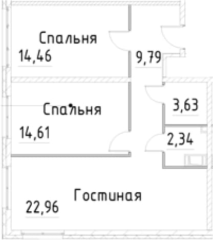 . Вариант № 1853580, 0, площадь - 67.79 квм, цена 15202965 рублей