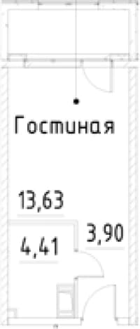 . Вариант № 1920370, 0, площадь - 21.94 квм, цена 6201744 рублей