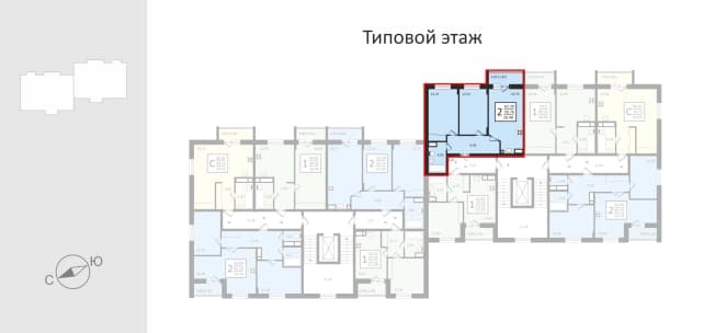 . Вариант № 1123809, 1, площадь - 60.58 квм, цена 7269600 рублей