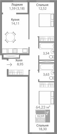 Купить квартиру в ЖК Благо в Республике Крым. Вариант № 2273969, 0, площадь - квм, цена 9326702 рублей