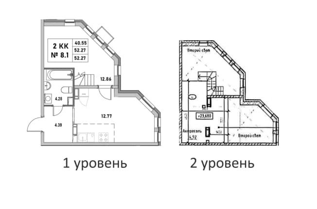 . Вариант № 2311216, 0, площадь - 52.27 квм, цена 11123056 рублей