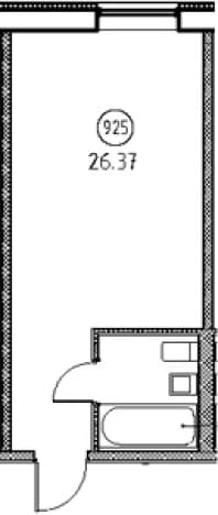. Вариант № 2234333, 0, площадь - 26.37 квм, цена 13580550 рублей