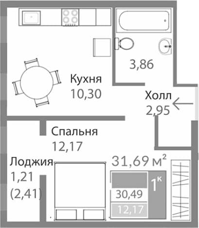 Купить квартиру площадью 30 кв.м в Республике Крым. Вариант № 2274002, 0, площадь - квм, цена 5244924 рублей