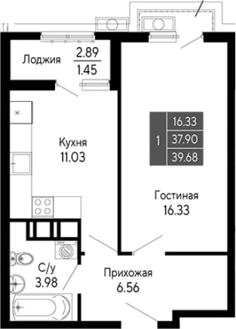 . Вариант № 2111495, 0, площадь - 37.9 квм, цена 10316800 рублей