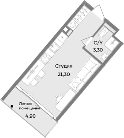 . Вариант № 2186718, 0, площадь - 24.6 квм, цена 12405046 рублей
