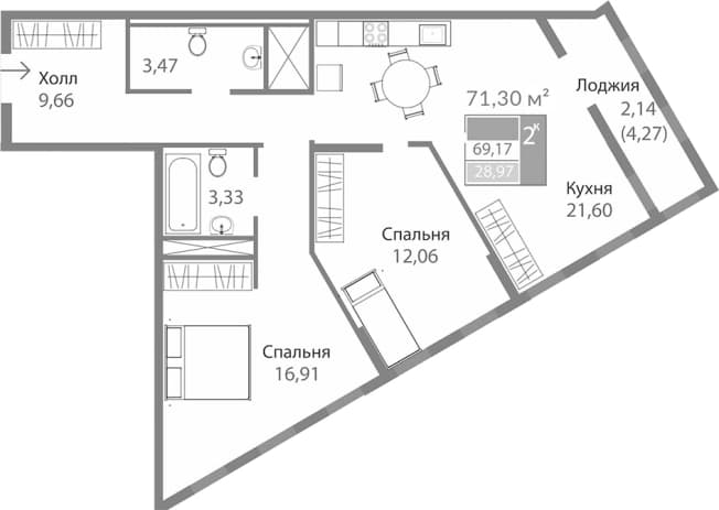 Купить квартиру в ЖК Благо в Республике Крым. Вариант № 2273999, 0, площадь - квм, цена 10370369 рублей