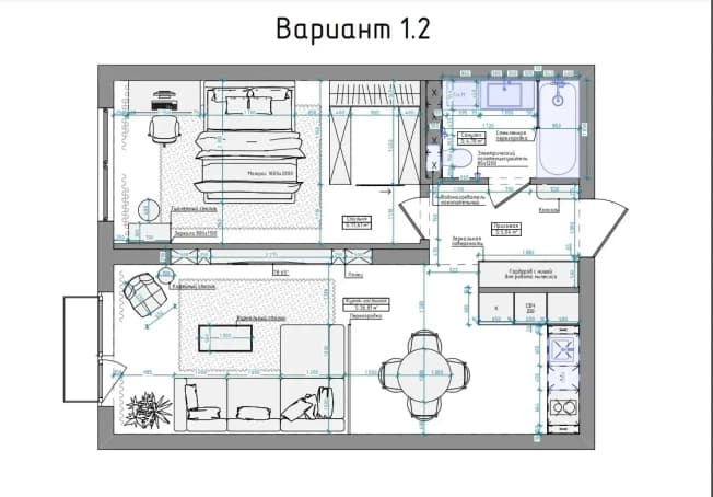 . Вариант № 2222807, 1, площадь - 56 квм, цена 7949999 рублей