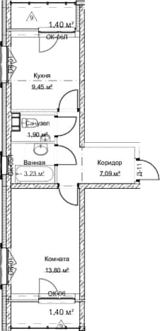 . Вариант № 1909821, 0, площадь - 36.15 квм, цена 14800000 рублей