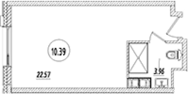 . Вариант № 2152145, 0, площадь - 26.53 квм, цена 11900000 рублей