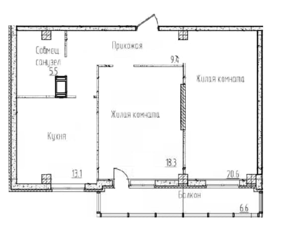 . Вариант № 1932712, 0, площадь - 71.52 квм, цена 11656500 рублей