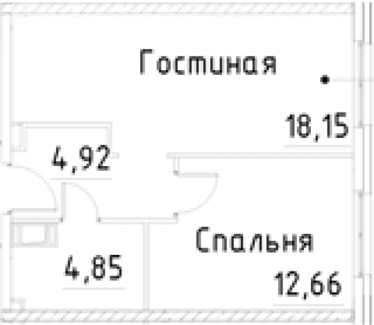. Вариант № 1920251, 0, площадь - 40.58 квм, цена 9988547 рублей