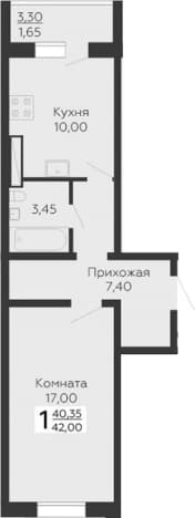 . Вариант № 2060983, 0, площадь - 40.35 квм, цена 6283200 рублей