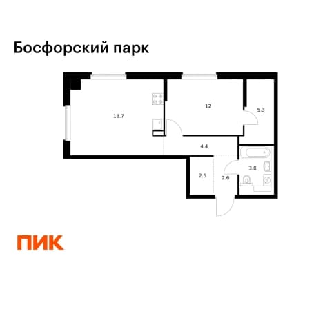 Купить однокомнатную квартиру в новостройках в ЖК Босфорский парк в Владивостоке. Вариант № 2016132, 1, площадь - квм, цена 11691495 рублей