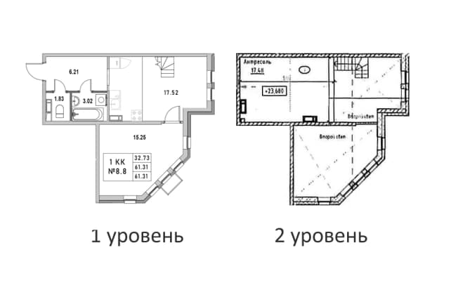 . Вариант № 2311222, 0, площадь - 61.31 квм, цена 13046768 рублей
