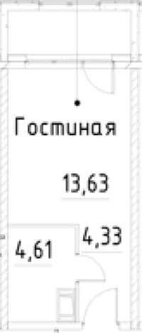 . Вариант № 1920502, 0, площадь - 22.57 квм, цена 6450921 рублей