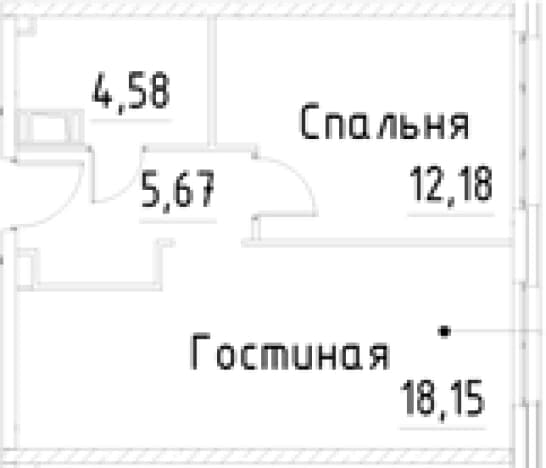 . Вариант № 1920414, 0, площадь - 40.58 квм, цена 9970286 рублей