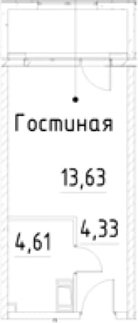 . Вариант № 1920339, 0, площадь - 22.57 квм, цена 6430608 рублей