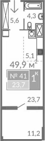 . Вариант № 2112804, 0, площадь - 38.7 квм, цена 12475000 рублей