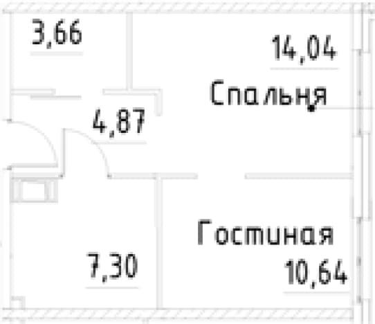 . Вариант № 1920352, 0, площадь - 40.51 квм, цена 9764668 рублей