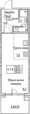 . Вариант № 2330626, 0, площадь - 28.4 квм, цена 7410485 рублей