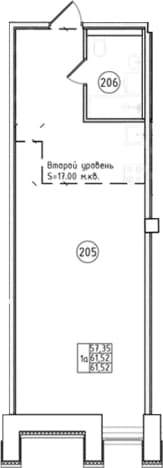 . Вариант № 1815720, 0, площадь - 61.52 квм, цена 15267665 рублей