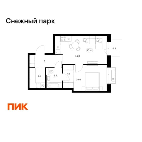 Купить квартиру с балконом в районе Первореченский в Владивостоке. Вариант № 2233279, 1, площадь - квм, цена 8878350 рублей