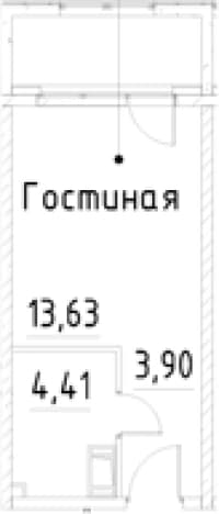 . Вариант № 1920528, 0, площадь - 21.94 квм, цена 6021108 рублей