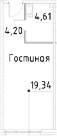 . Вариант № 1853594, 0, площадь - 28.15 квм, цена 7011385 рублей
