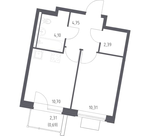 . Вариант № 2275958, 0, площадь - 32.94 квм, цена 10818484 рублей