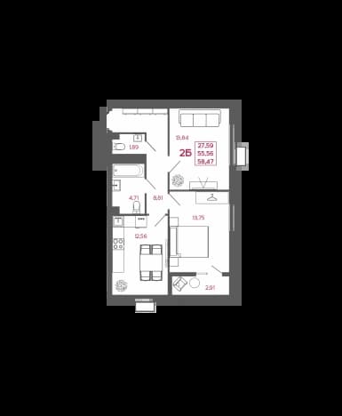 Купить квартиру в Ульяновской области. Вариант № 2365137, 1, площадь - квм, цена 5554650 рублей